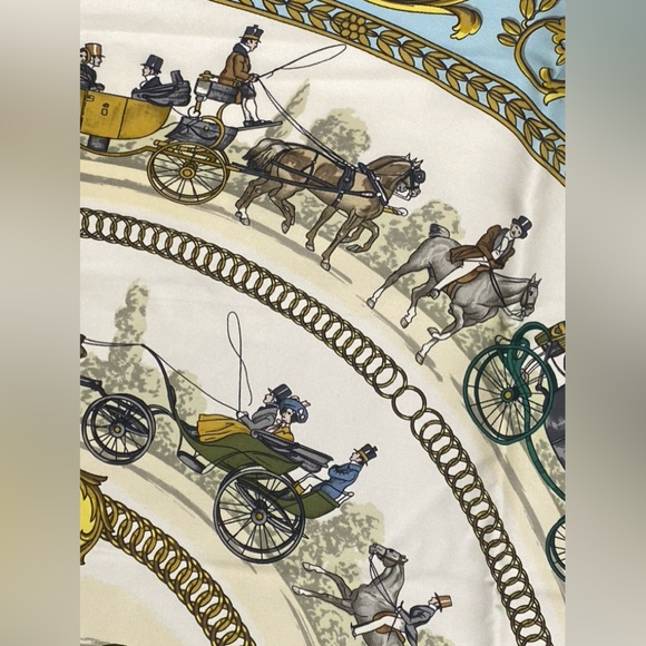 Hermes Vintage Silk Scarf Carre 90 “La Promenade De Longchamps” By P.Ledoux - Picture 6 of 14